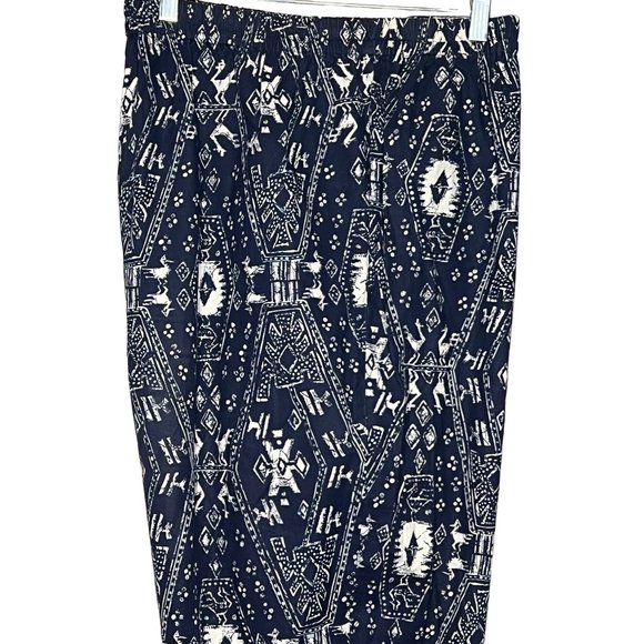 Carole Little size 20W blue & white pants elastic waist Geo print Aztec - Picture 12 of 13